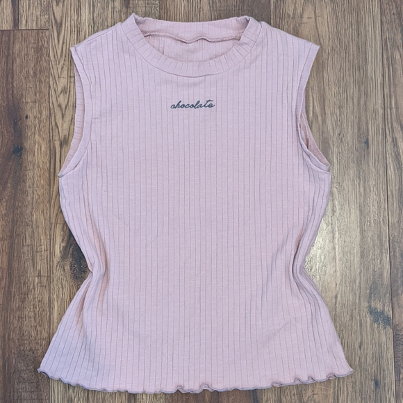 Chocolate Sleeveless Ribbed Top - Picture 2 of 5